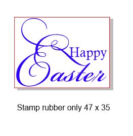 Happy Easter  47 x 35mm  Rubber stamp, rubber only,Acrylic block